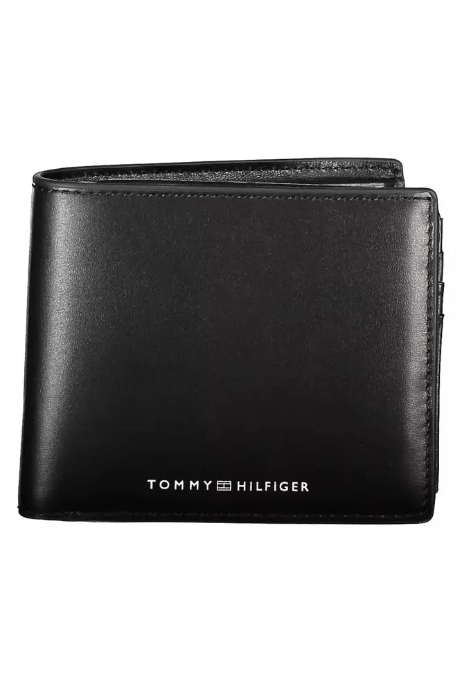 Tommy Hilfiger Schwarzes Leder Herren Portemonnaie