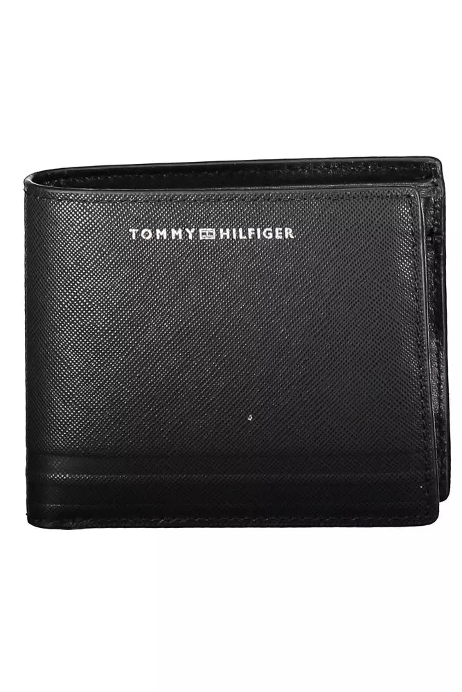 Tommy Hilfiger Schwarzes Leder Herren Portemonnaie