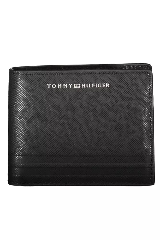 Tommy Hilfiger Schwarzes Leder Portemonnaie für Herren