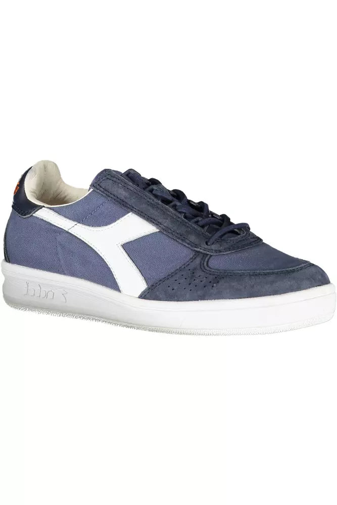 Diadora Blaue kontrastierende Schnürsenkel-Luxus-Sneakers