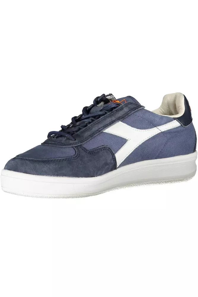 Diadora Blaue kontrastierende Schnürsenkel-Luxus-Sneakers