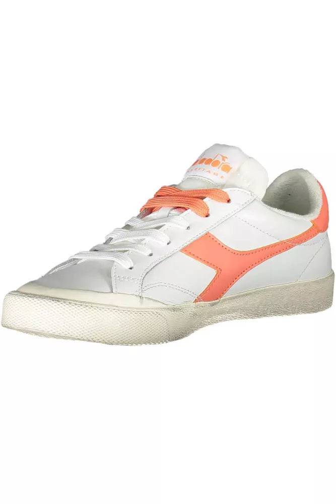 Diadora Elegante weiße Leder-Schnürsenkel-Sneakers