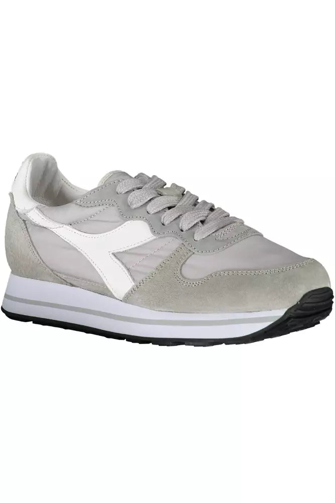 Diadora Elegante graue Schnürsenkel-Sportschuhe