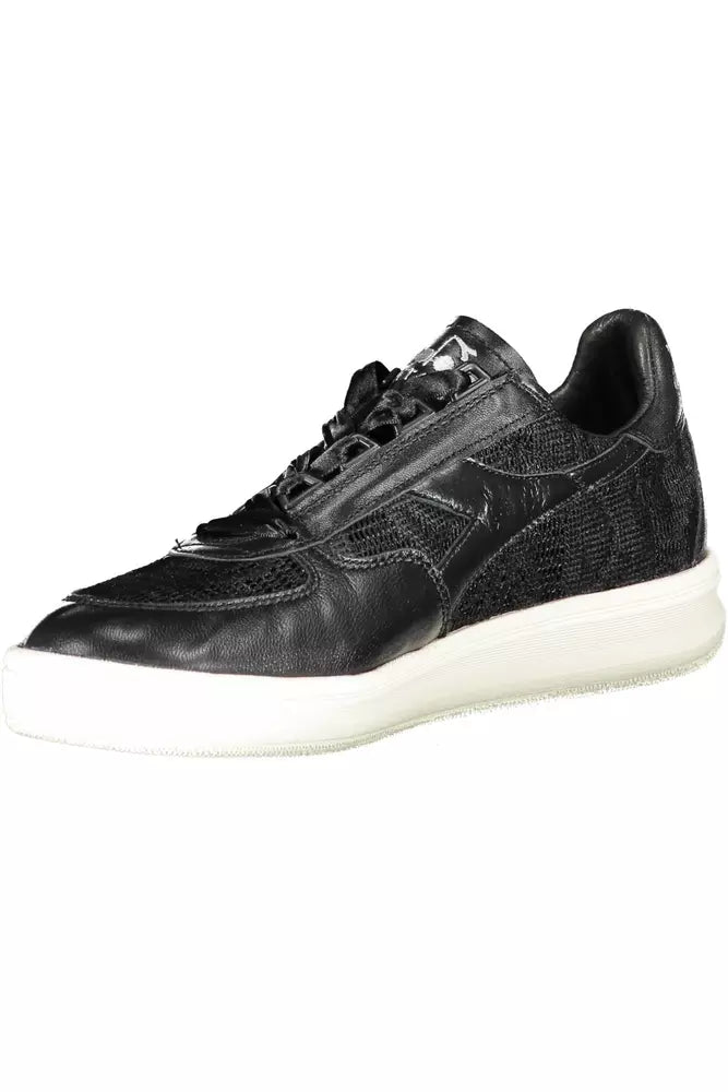 Diadora Schicke bestickte schwarze Sportschuhe