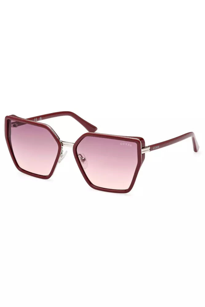 Guess Jeans Sechseckige schicke rosa Sonnenbrille