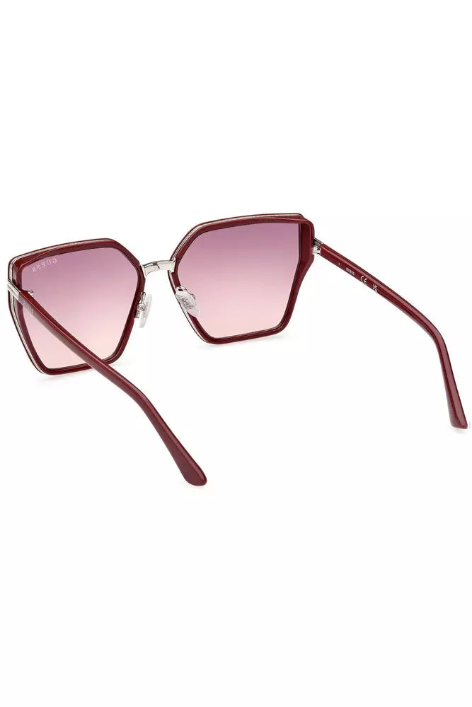 Guess Jeans Sechseckige schicke rosa Sonnenbrille