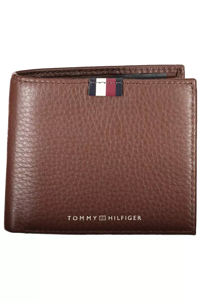 Tommy Hilfiger Braunes Leder Portemonnaie für Männer