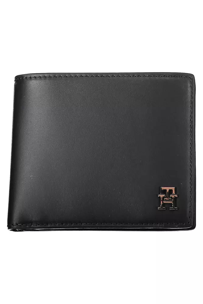 Tommy Hilfiger Schwarzes Leder Herren Portemonnaie