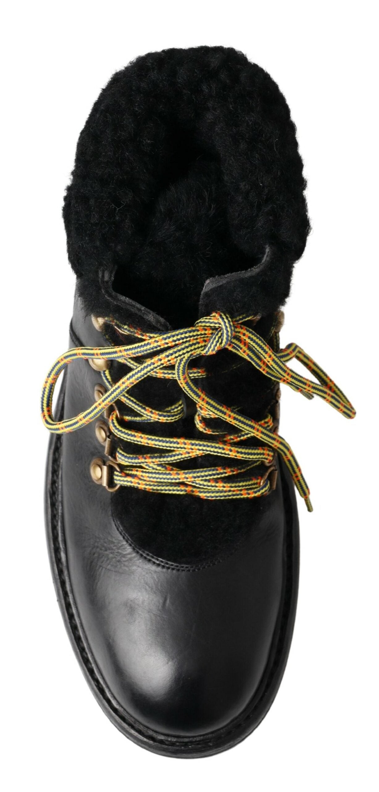 Dolce & Gabbana Elegante Lederstiefel im Shearling-Stil für Männer