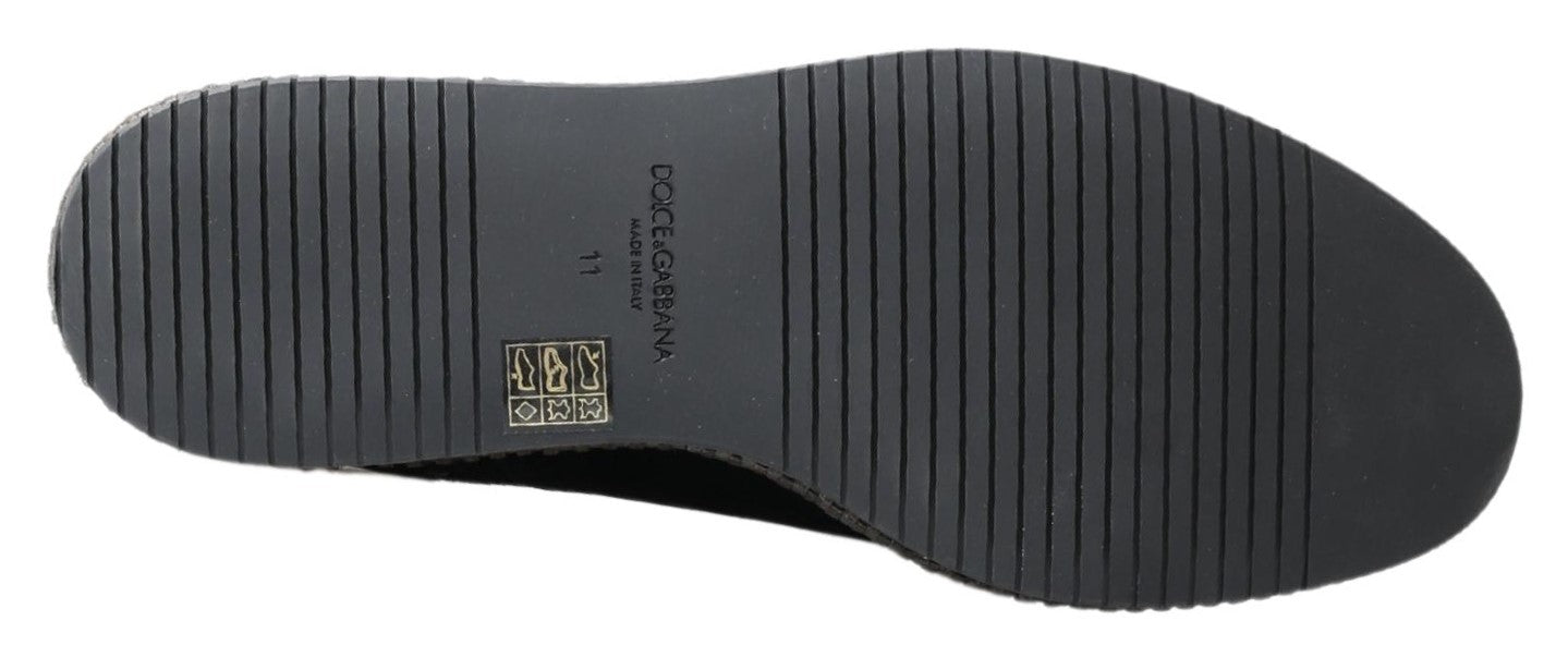 Dolce & Gabbana Elegante Schwarze Wildleder Espadrilles Sneakers