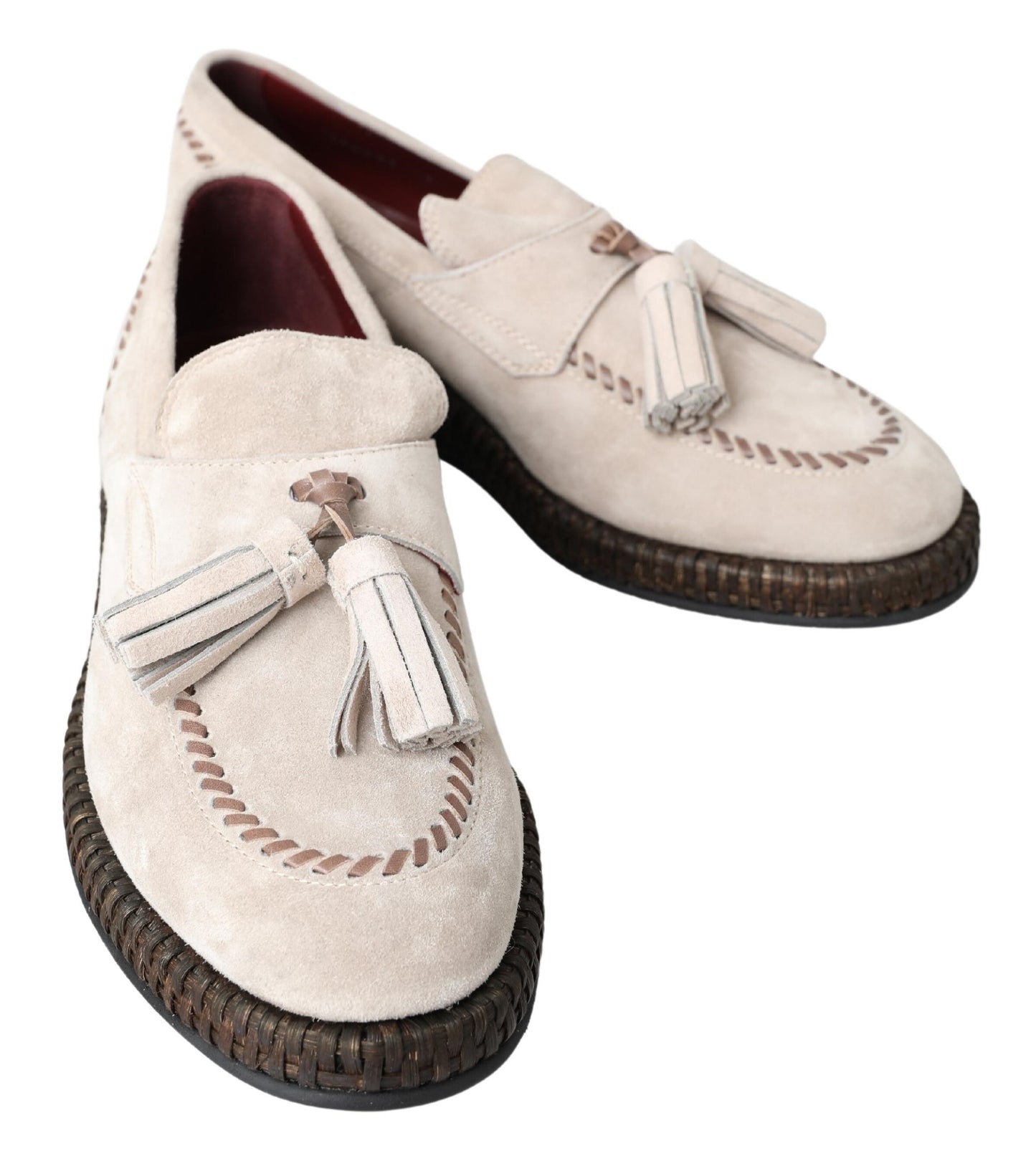 Dolce & Gabbana Elegante Espadrilles aus elfenbeinfarbenem Leder