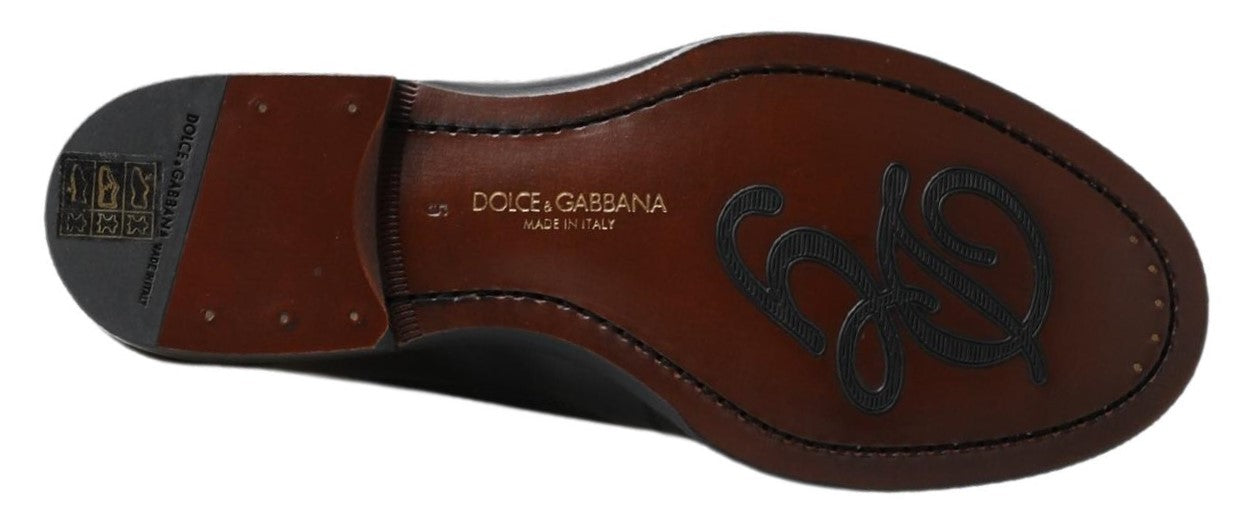 Dolce & Gabbana Elegante Slipper aus schwarzem Leder