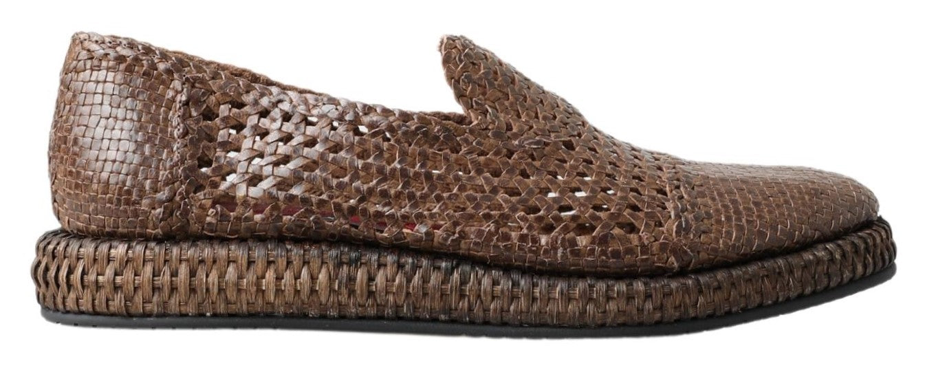 Dolce & Gabbana Elegante Slipper aus Leder in Braun