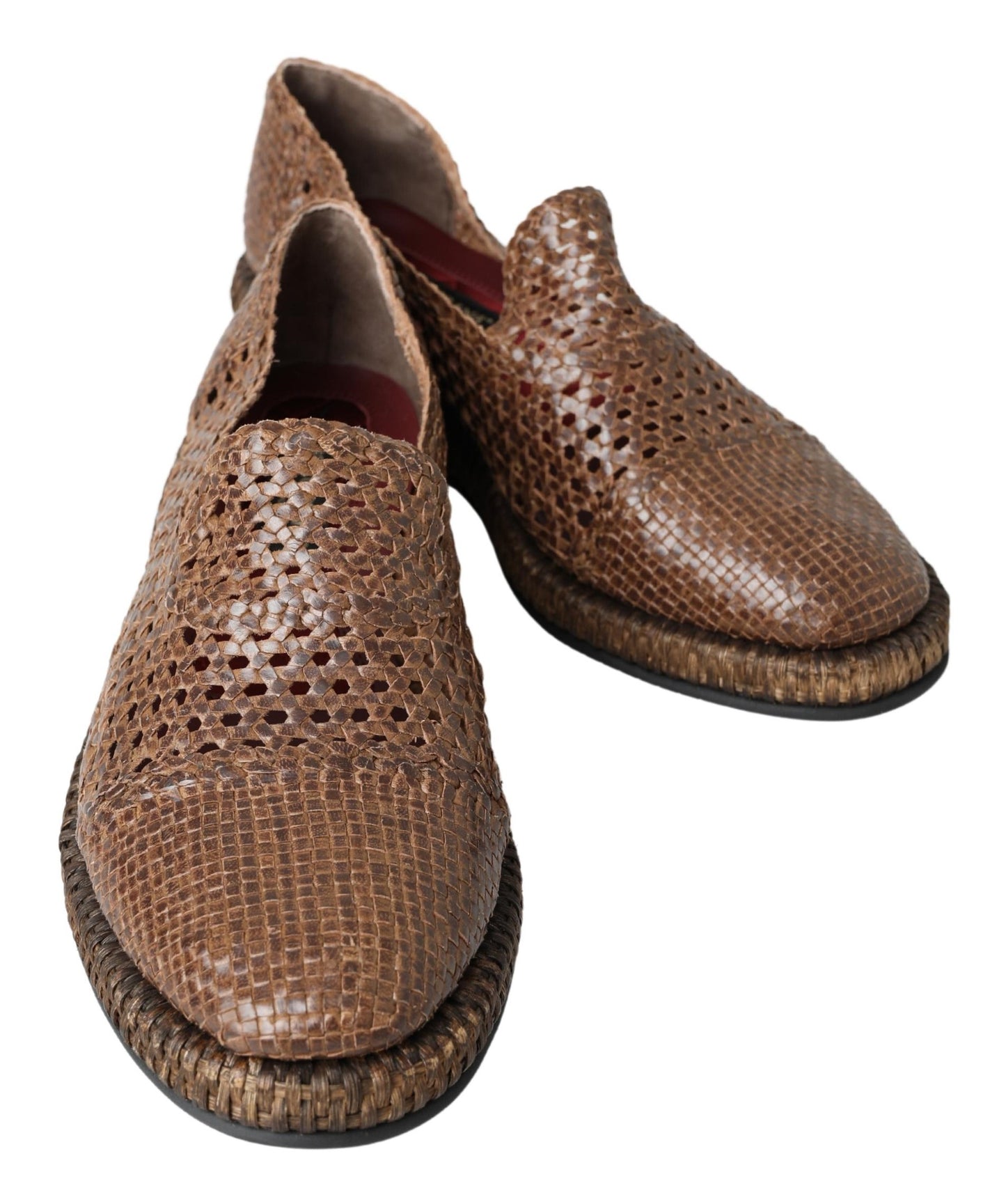 Dolce & Gabbana Elegante Slipper aus Leder in Braun