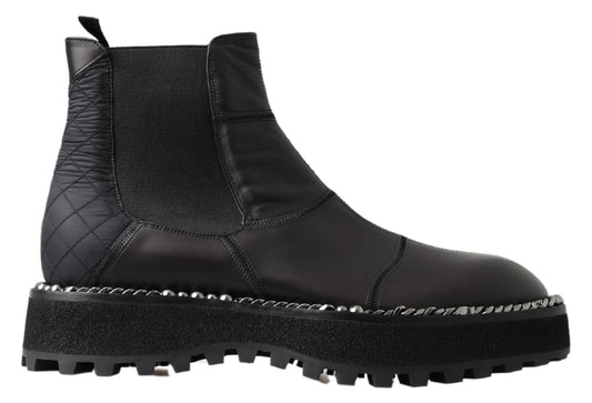 Dolce & Gabbana Eleganter schwarzer Knöchel-Stretch-Stiefel