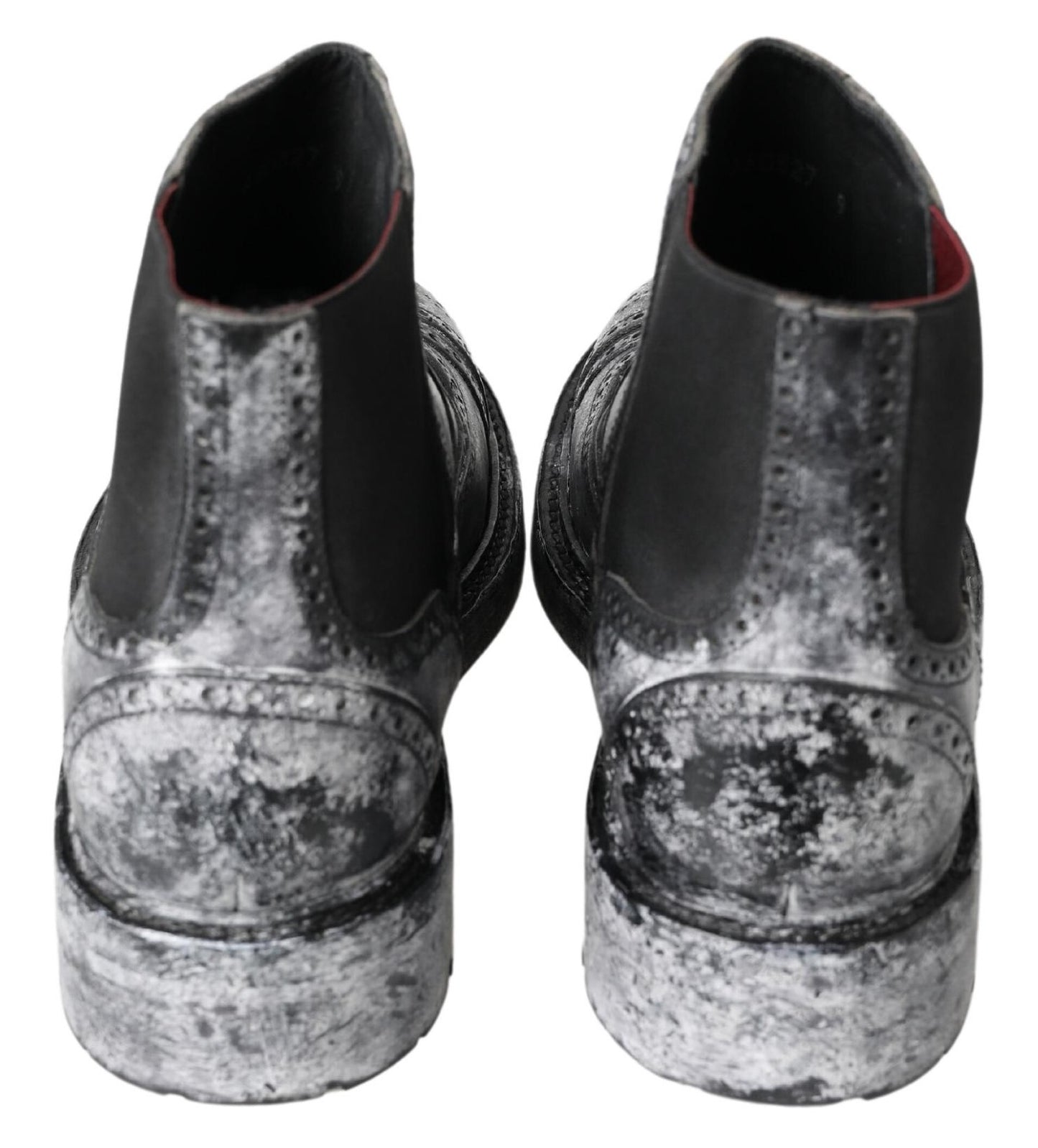 Dolce & Gabbana Elegante schwarze verblasste Chelsea-Stiefel