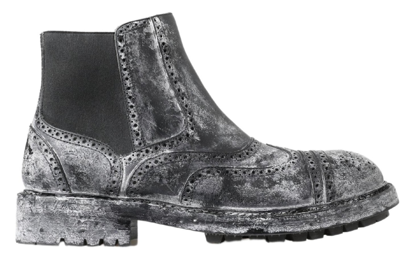 Dolce & Gabbana Elegante schwarze verblasste Chelsea-Stiefel