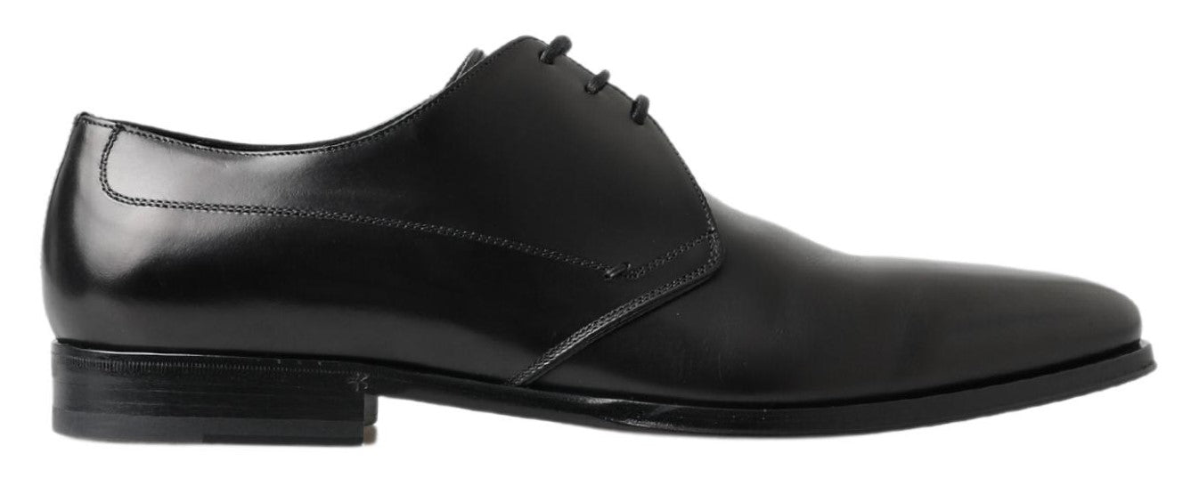 Dolce & Gabbana Klassische Derby-Schuhe aus schwarzem Leder