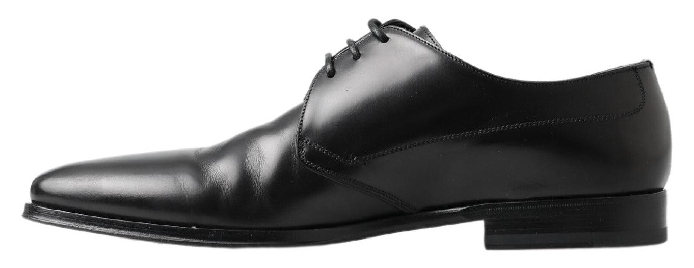 Dolce & Gabbana Klassische Derby-Schuhe aus schwarzem Leder