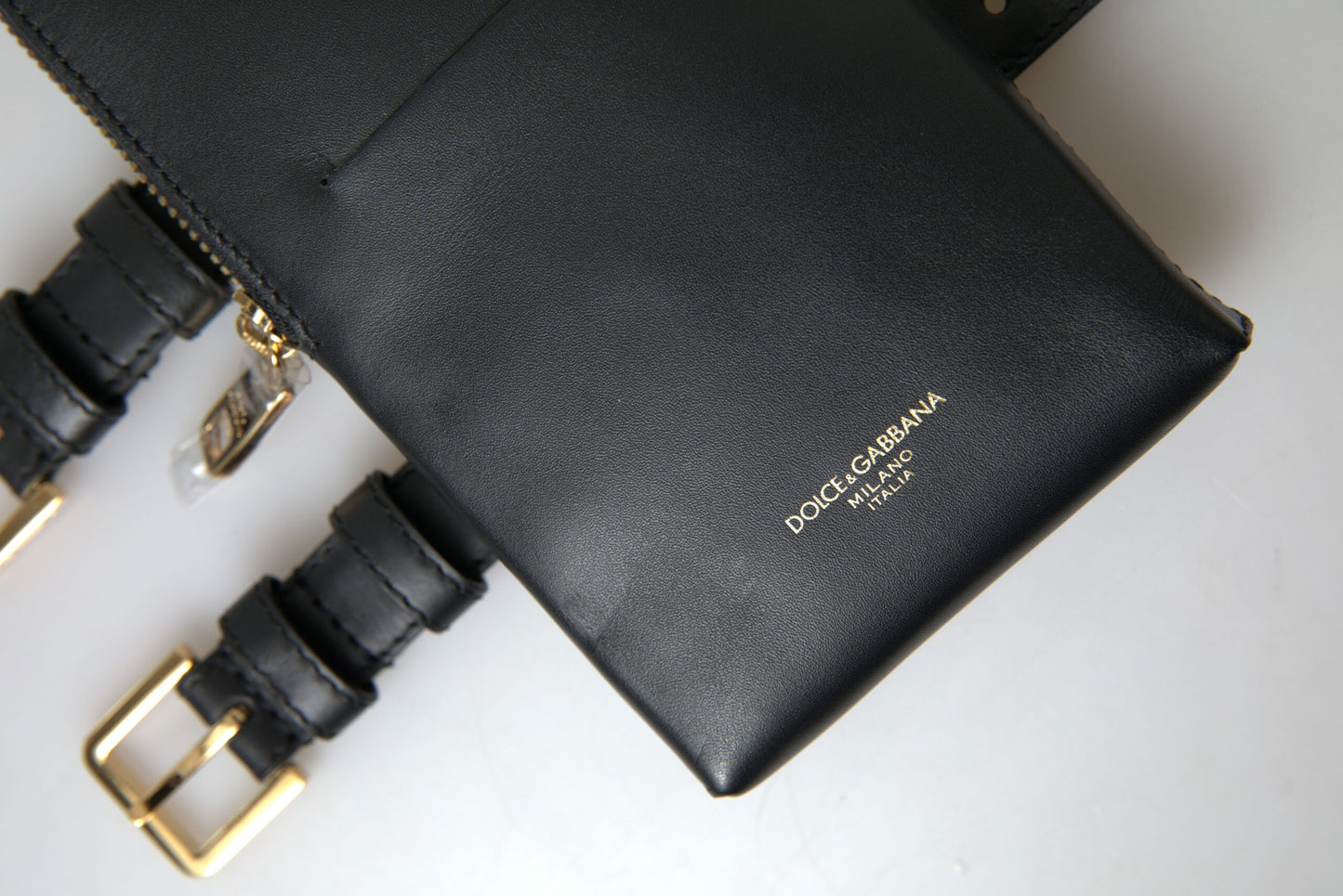 Dolce & Gabbana Elegante Lederhandtasche Clutch