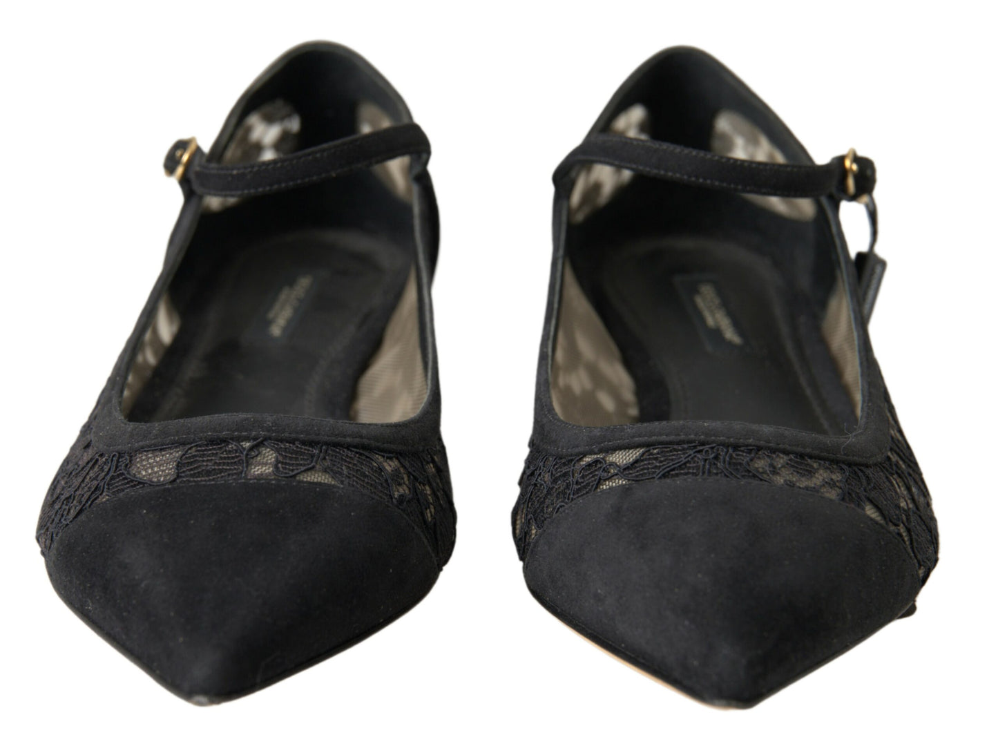 Dolce & Gabbana Elegante Schwarze Spitze Flats