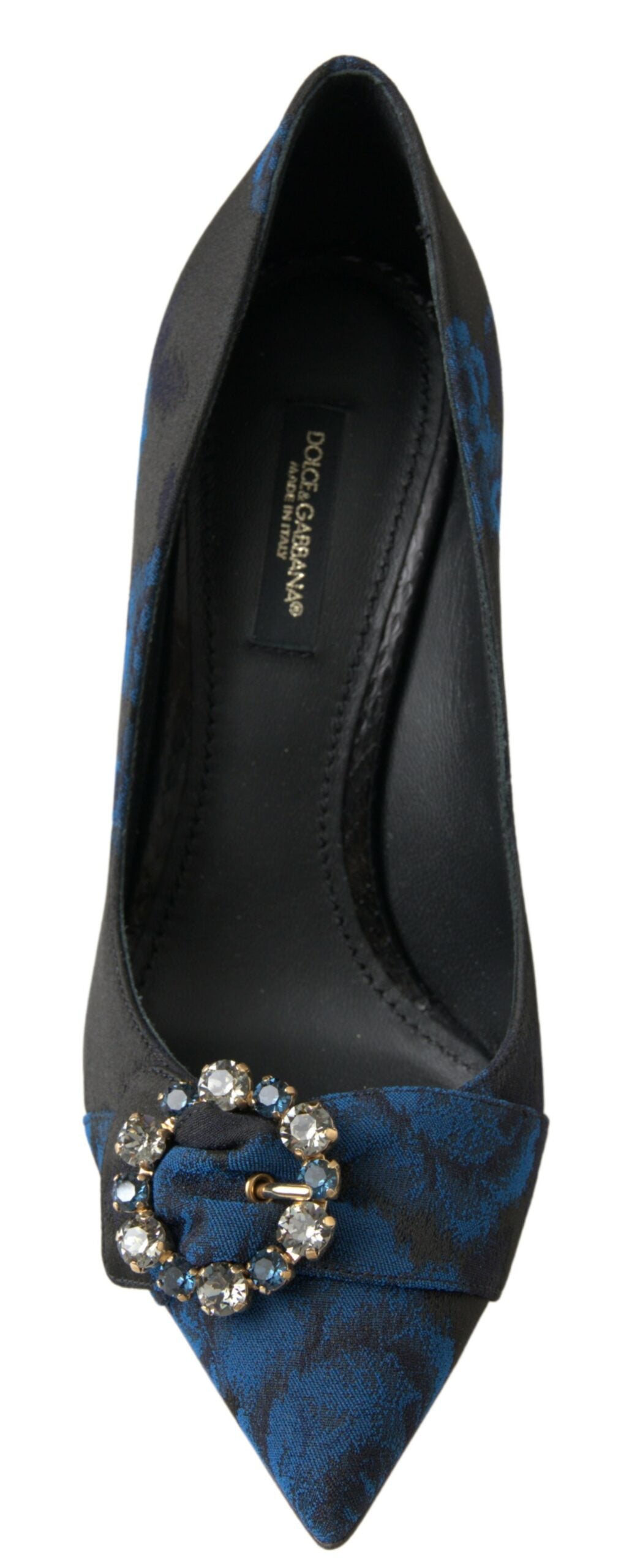 Dolce & Gabbana Elegante Blaue Kristallverzierte Pumps