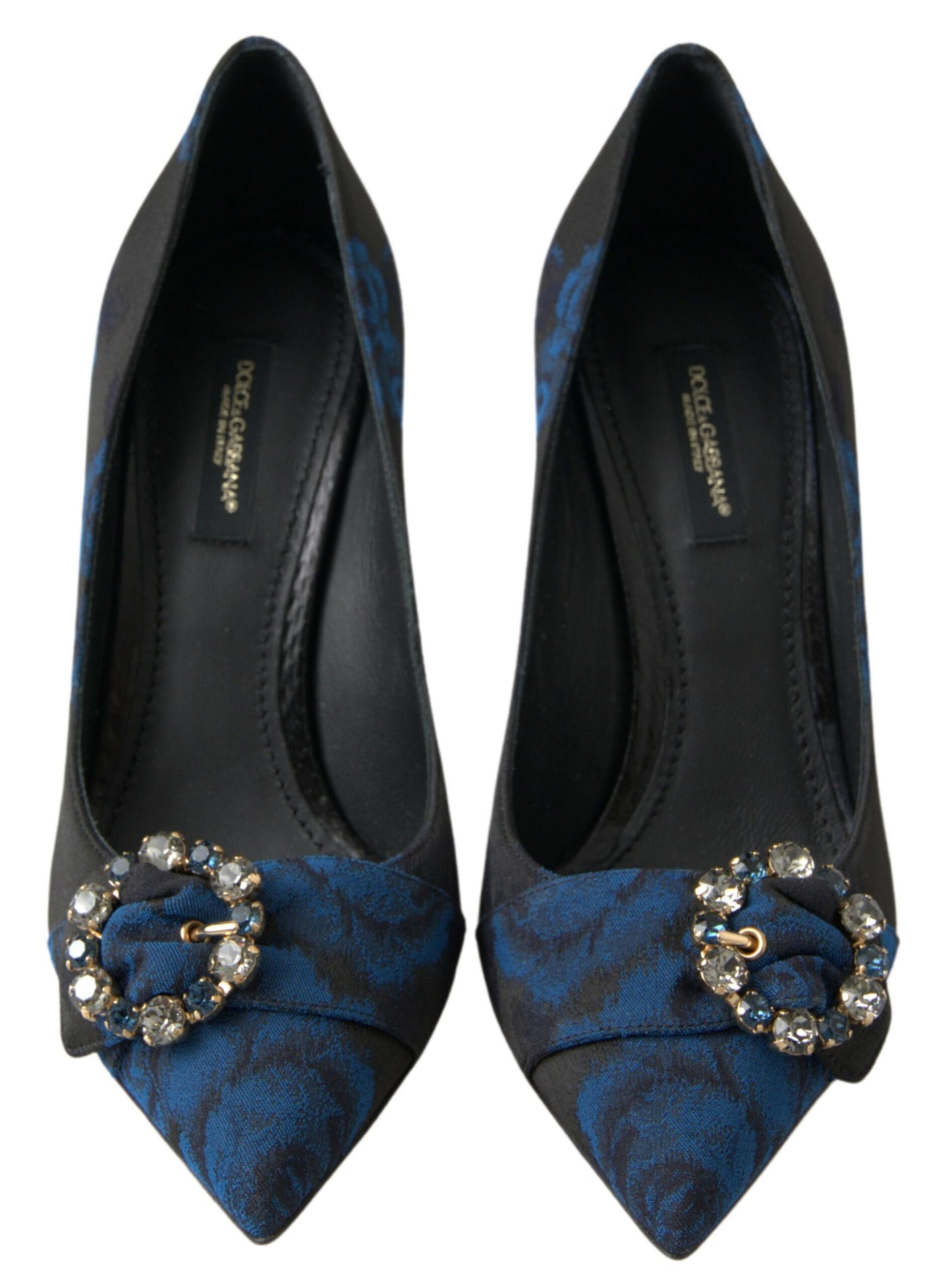 Dolce & Gabbana Elegante Blaue Kristallverzierte Pumps