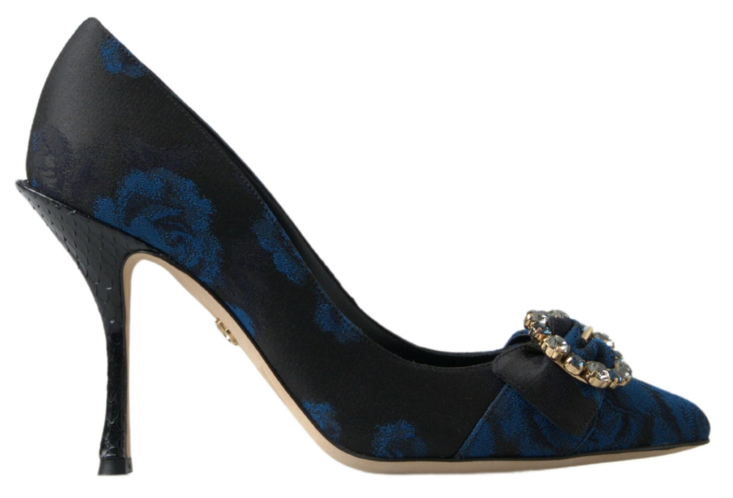 Dolce & Gabbana Elegante Blaue Kristallverzierte Pumps