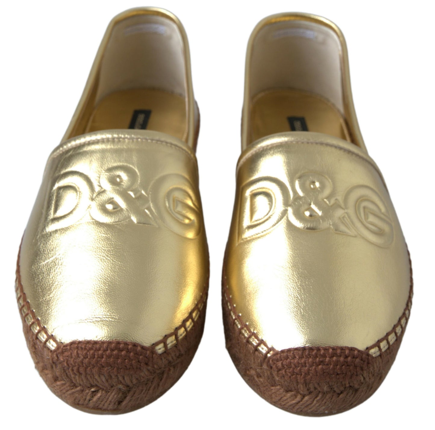 Dolce & Gabbana Goldene Eleganz Espadrilles aus Leder