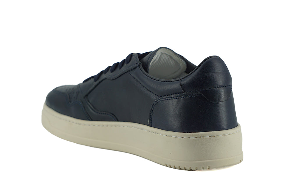 Saxone of Scotland Elegante Marineblaue Leder-Sneakers