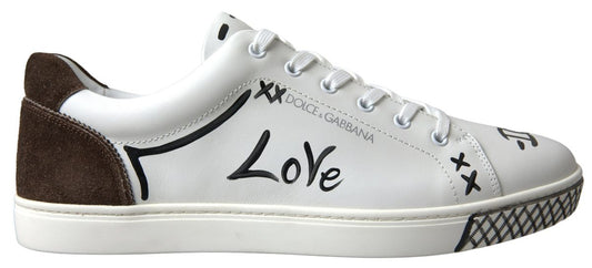 Dolce & Gabbana Schlichte weiße Leder-Sneakers