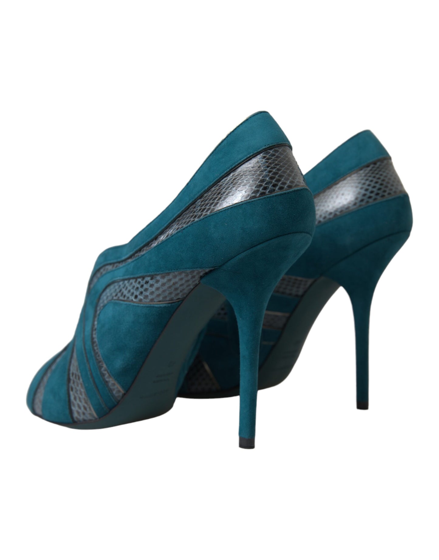 Dolce & Gabbana Teal Wildleder Peep Toe Heels Pumps