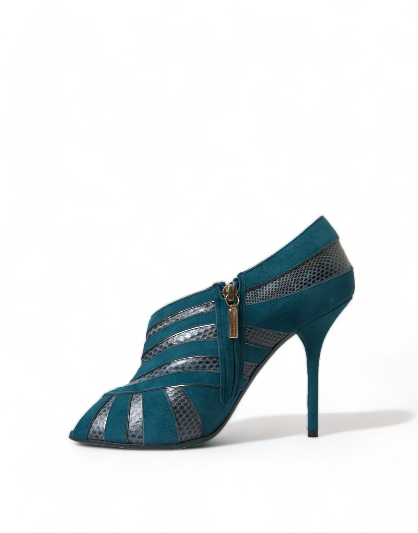 Dolce & Gabbana Teal Wildleder Peep Toe Heels Pumps