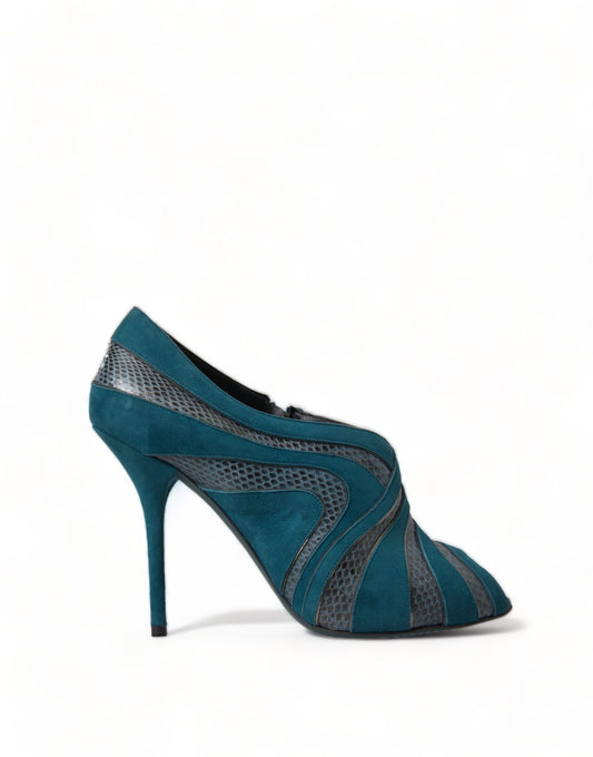 Dolce & Gabbana Teal Wildleder Peep Toe Heels Pumps