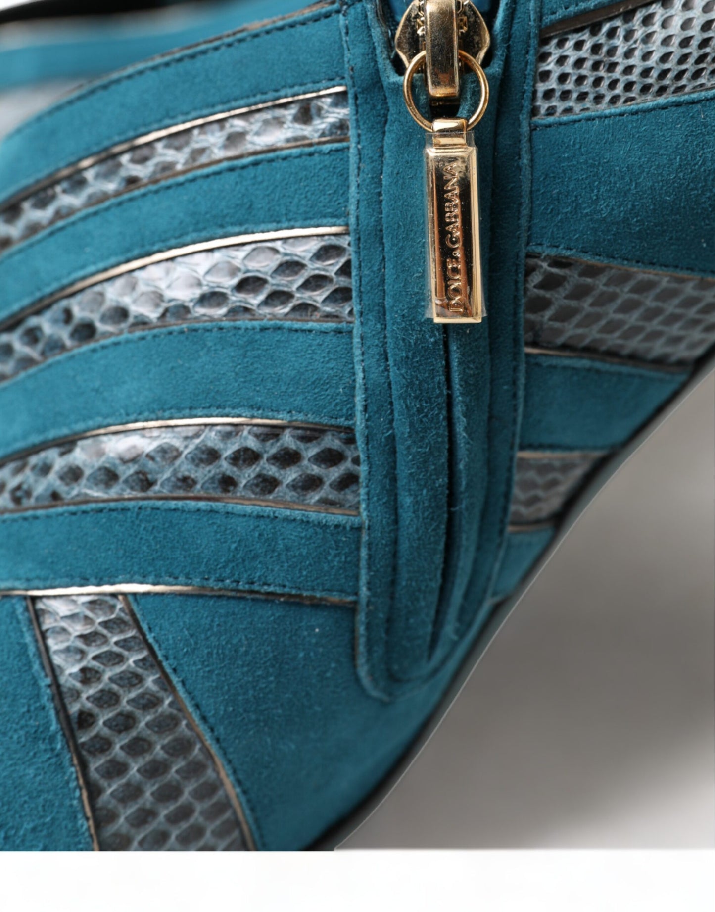 Dolce & Gabbana Teal Wildleder Peep Toe Heels Pumps