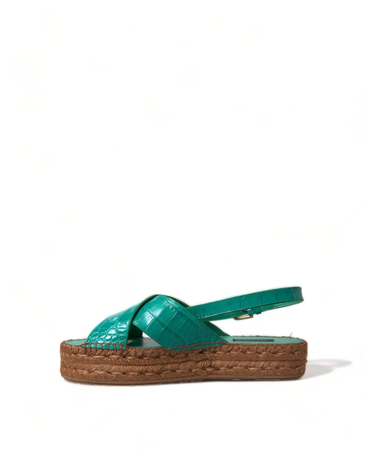 Dolce & Gabbana Elegante grüne Espadrille-Plateau-Sandalen