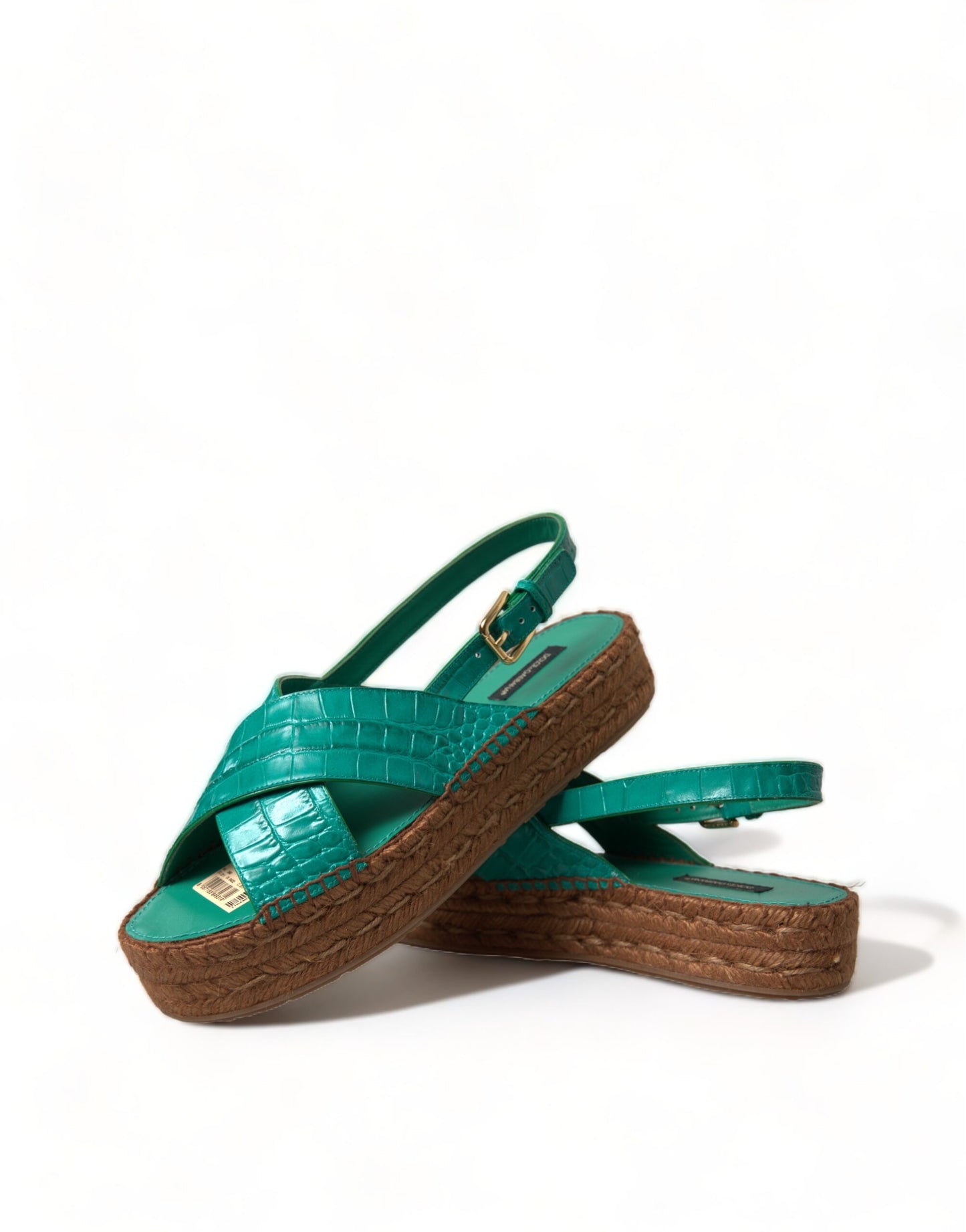 Dolce & Gabbana Elegante grüne Espadrille-Plateau-Sandalen