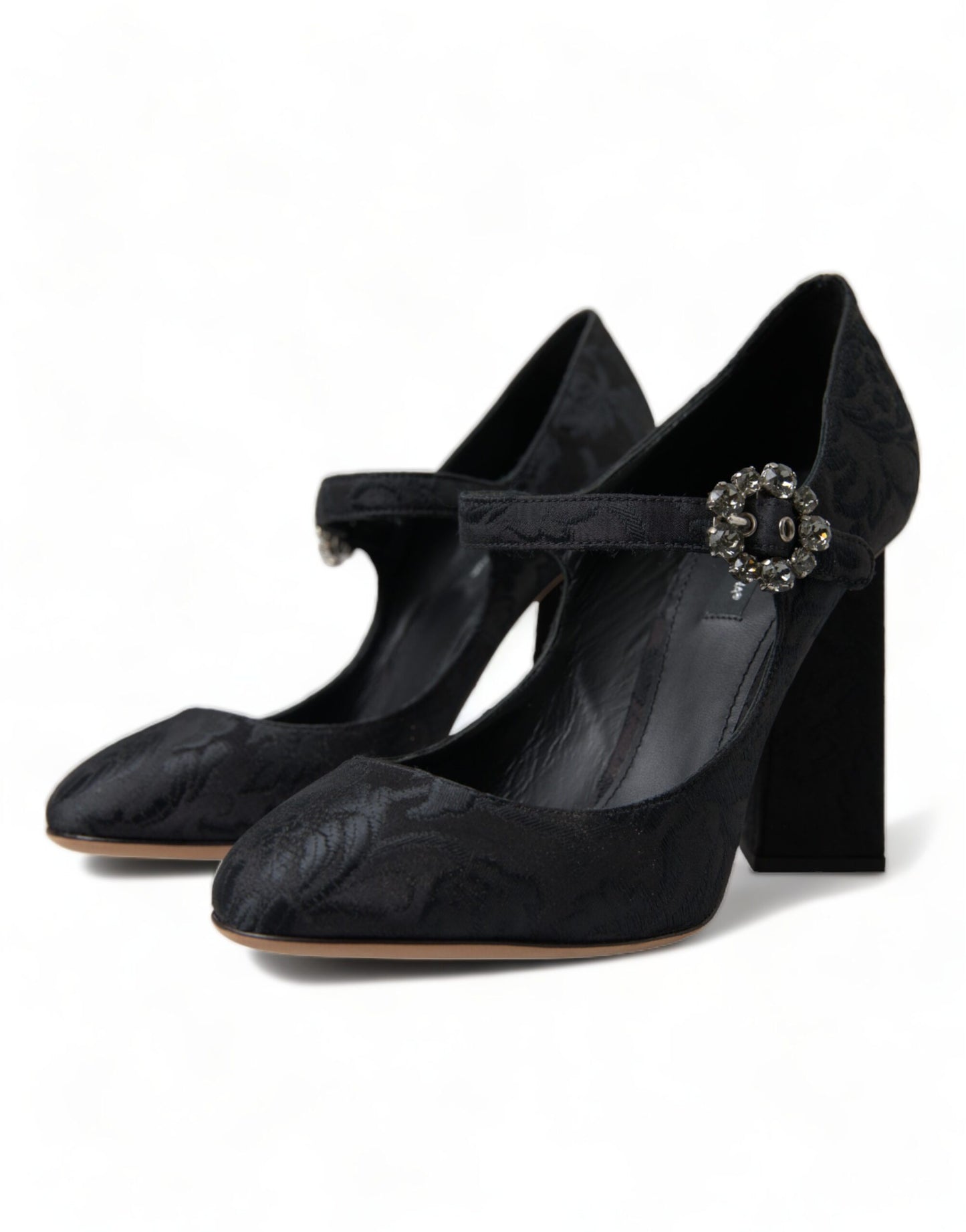 Dolce & Gabbana Schicke schwarze Brokat Mary Janes Pumps