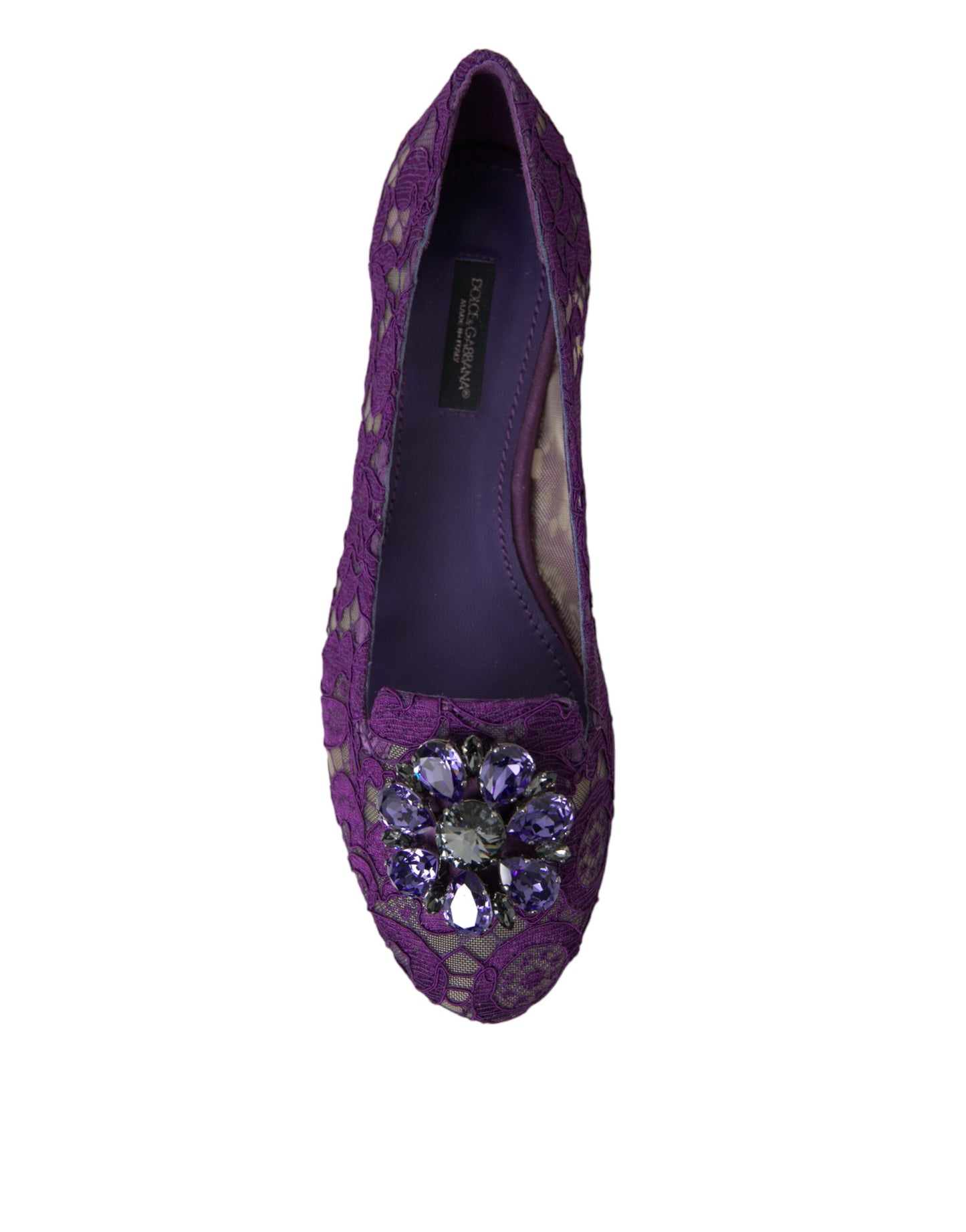 Dolce & Gabbana Elegante florale Spitze Vally flache Schuhe