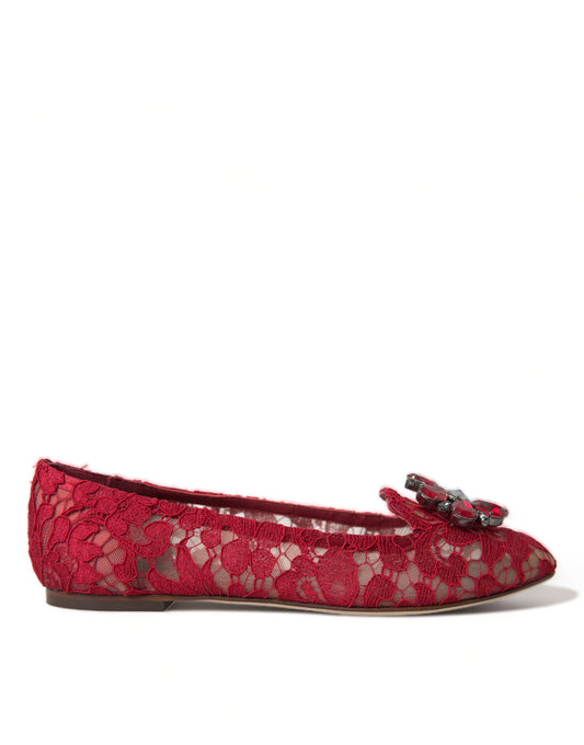 Dolce & Gabbana Elegante florale Vally-Flats aus Spitze