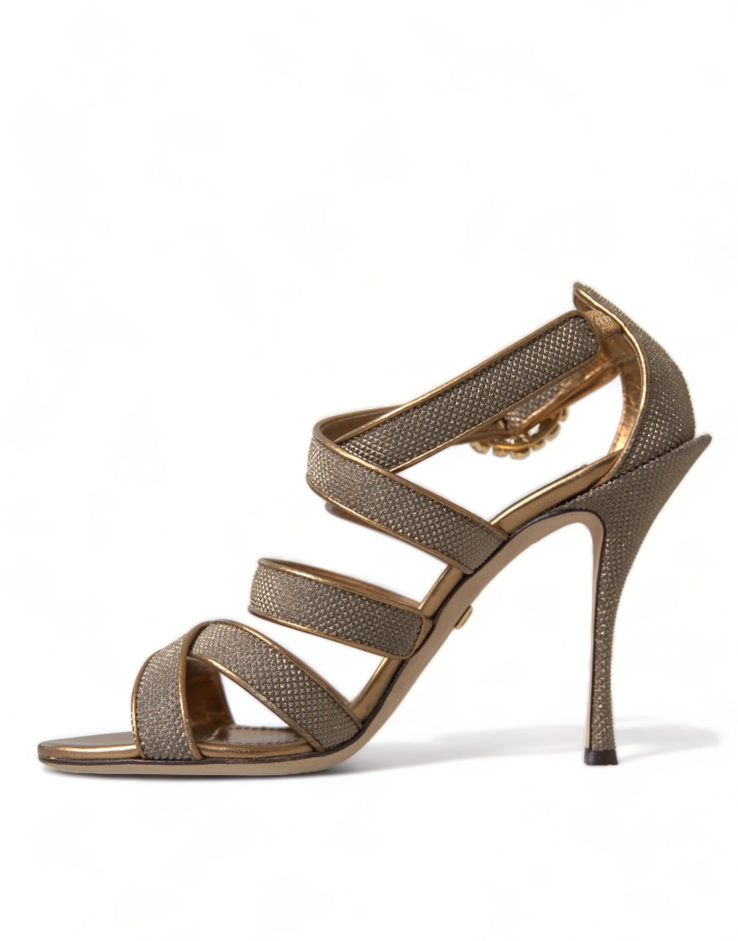 Dolce & Gabbana Bronze Kristall Stiletto Heels Sandalen