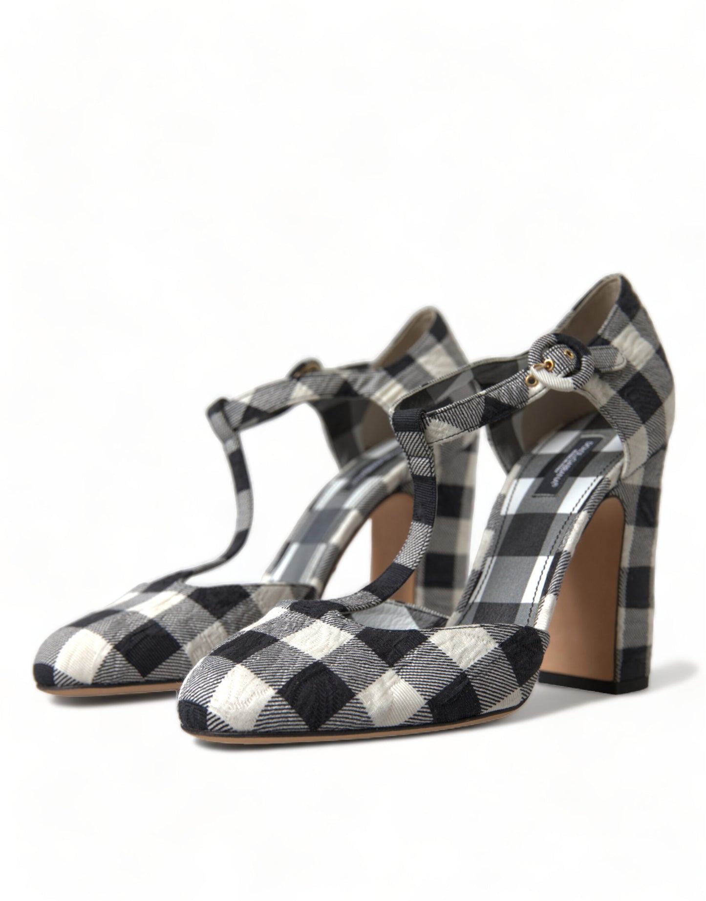 Dolce & Gabbana Schicke Gingham T-Strap Pumps: Zeitlose Mary Jane Heels