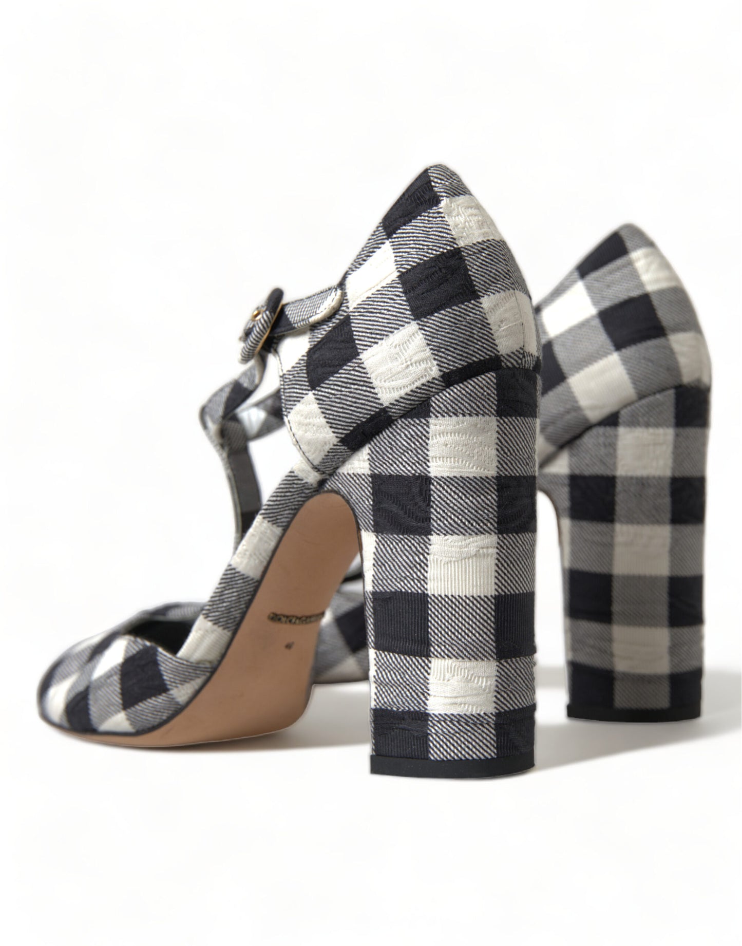 Dolce & Gabbana Schicke Gingham T-Strap Pumps: Zeitlose Mary Jane Heels