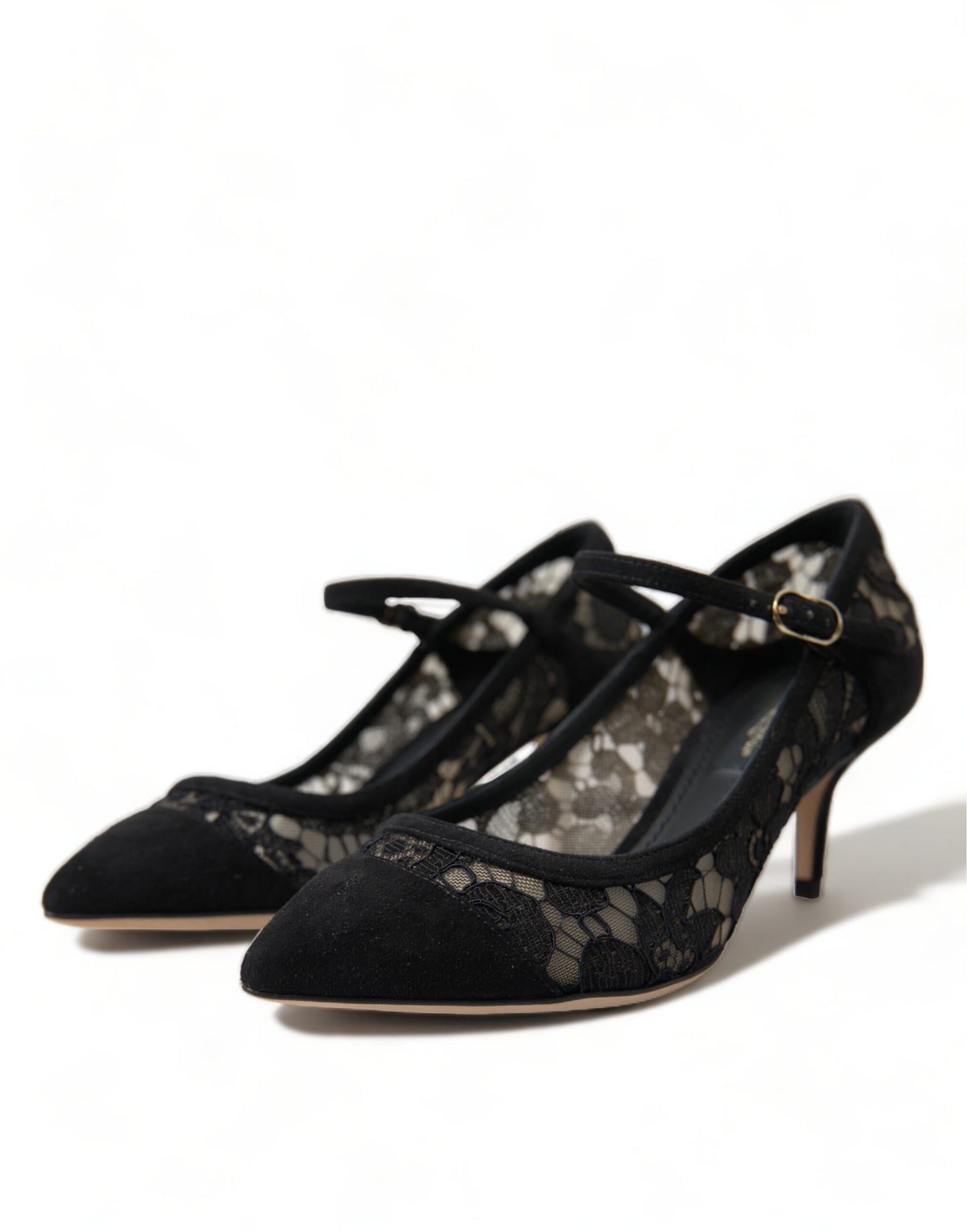 Dolce & Gabbana Elegante Schwarze Taormina Spitzen Heels