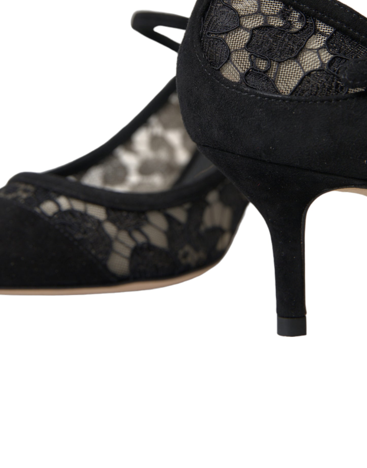 Dolce & Gabbana Elegante Schwarze Taormina Spitzen Heels