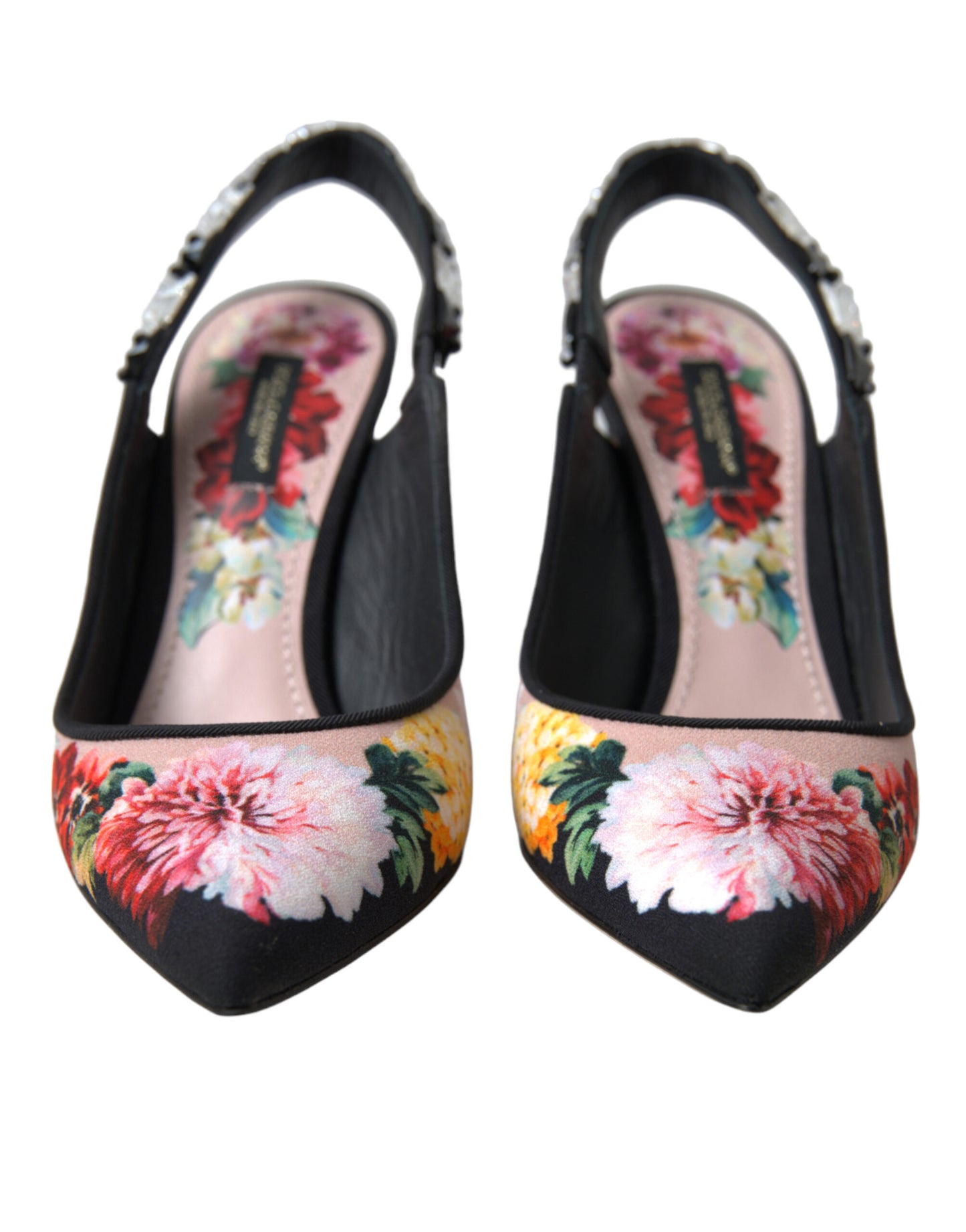 Dolce & Gabbana Florale Slingback Heels mit luxuriösen Kristalldetails