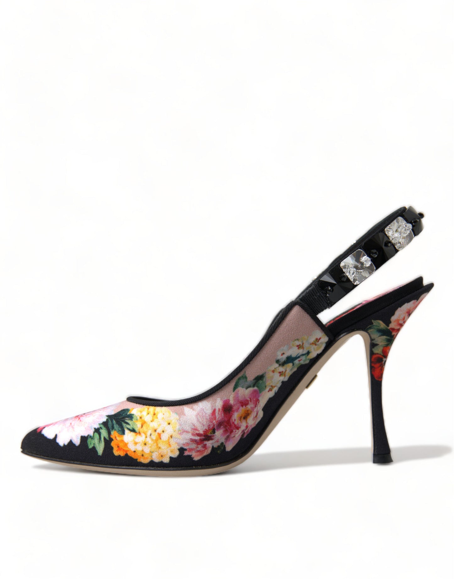 Dolce & Gabbana Florale Slingback Heels mit luxuriösen Kristalldetails