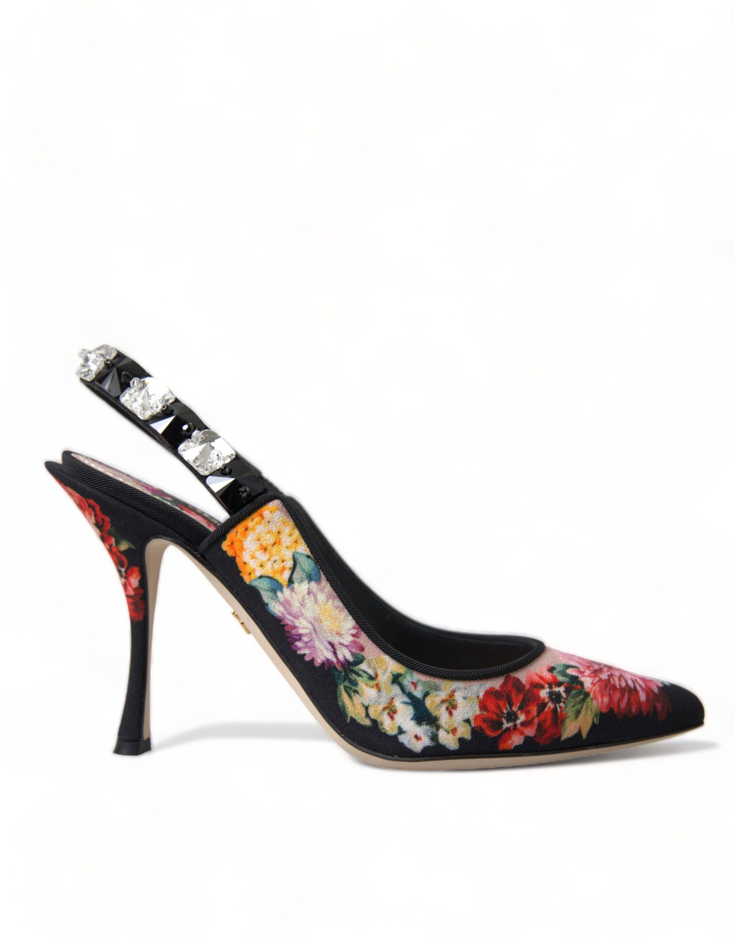 Dolce & Gabbana Florale Slingback Heels mit luxuriösen Kristalldetails