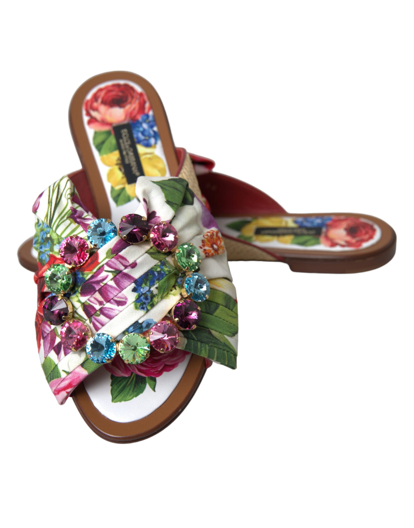 Dolce & Gabbana Exquisite flache Sandalen mit Blumendruck