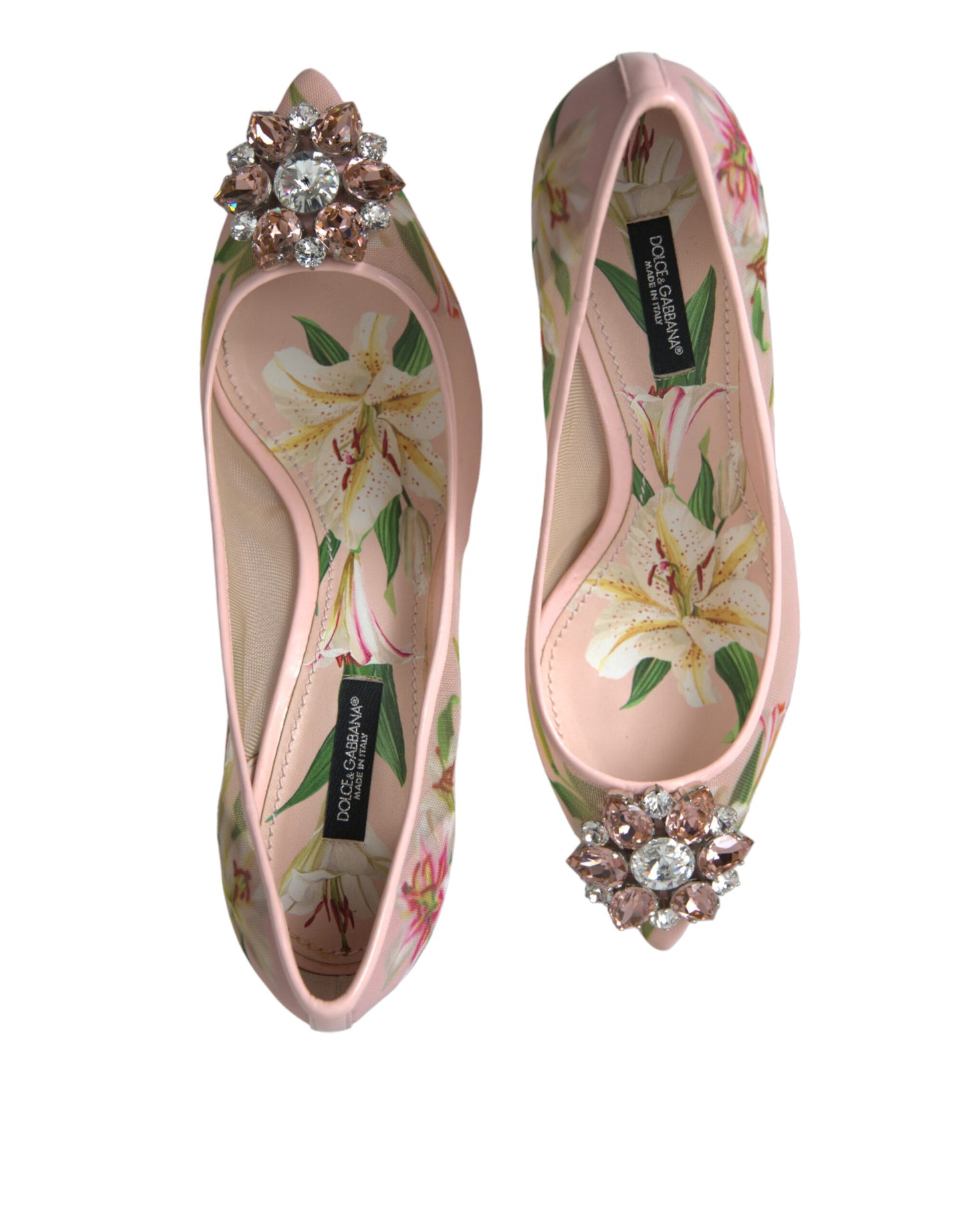 Dolce & Gabbana Elegante Rosa Floral Kristall Pumps